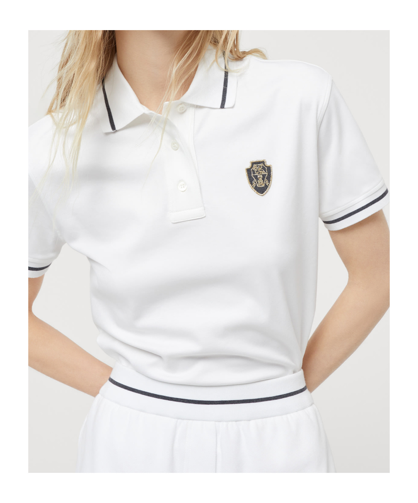 Brunello Cucinelli Short-sleeved Polo Shirt In White