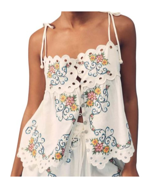 Farm Rio Grandmas Treasure Off White Blouse In Pattern