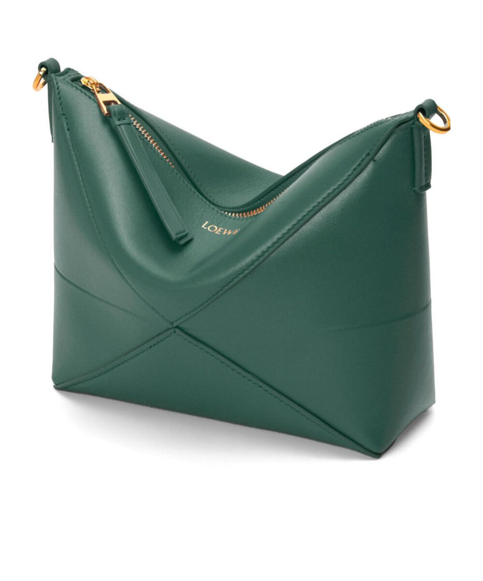 Loewe Puzzle Fold Shoulder Bag In Green