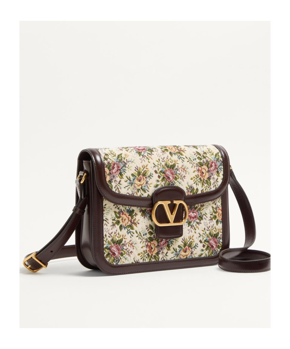 Valentino Garavani Embroidered Jacquard 9to5 Crossbody Bag In Nude