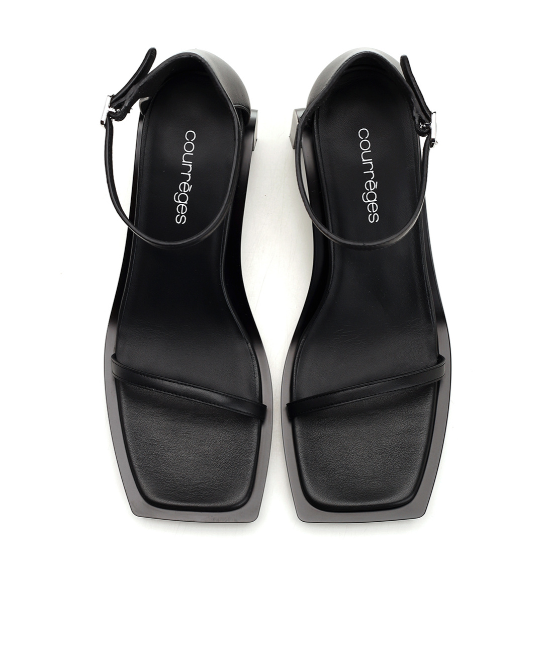 Courrèges Sandals With 85mm Heel And Rubber Sole In Black