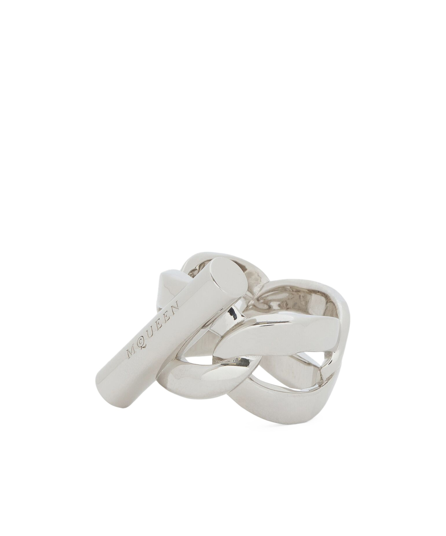 Alexander Mcqueen T-bar Ring In Gray