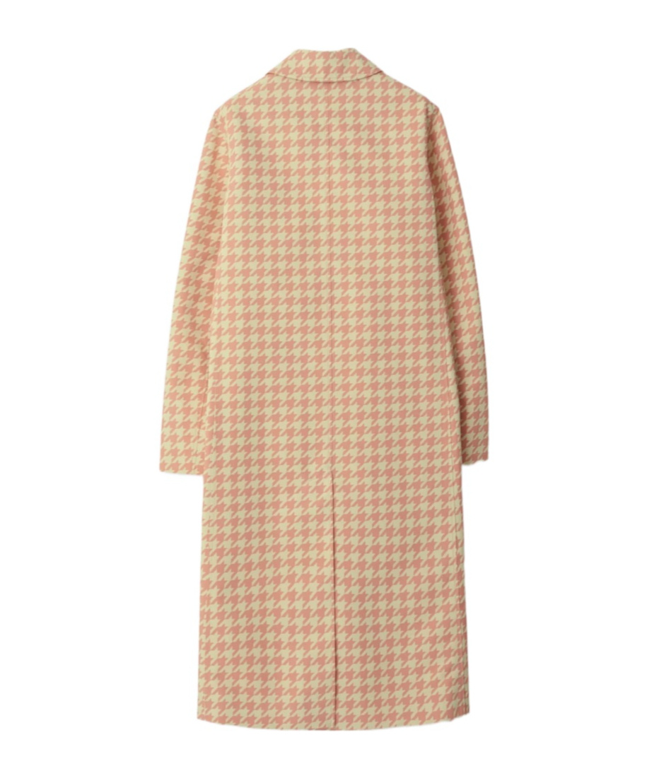 Burberry Check-pattern Long Coat In Nude