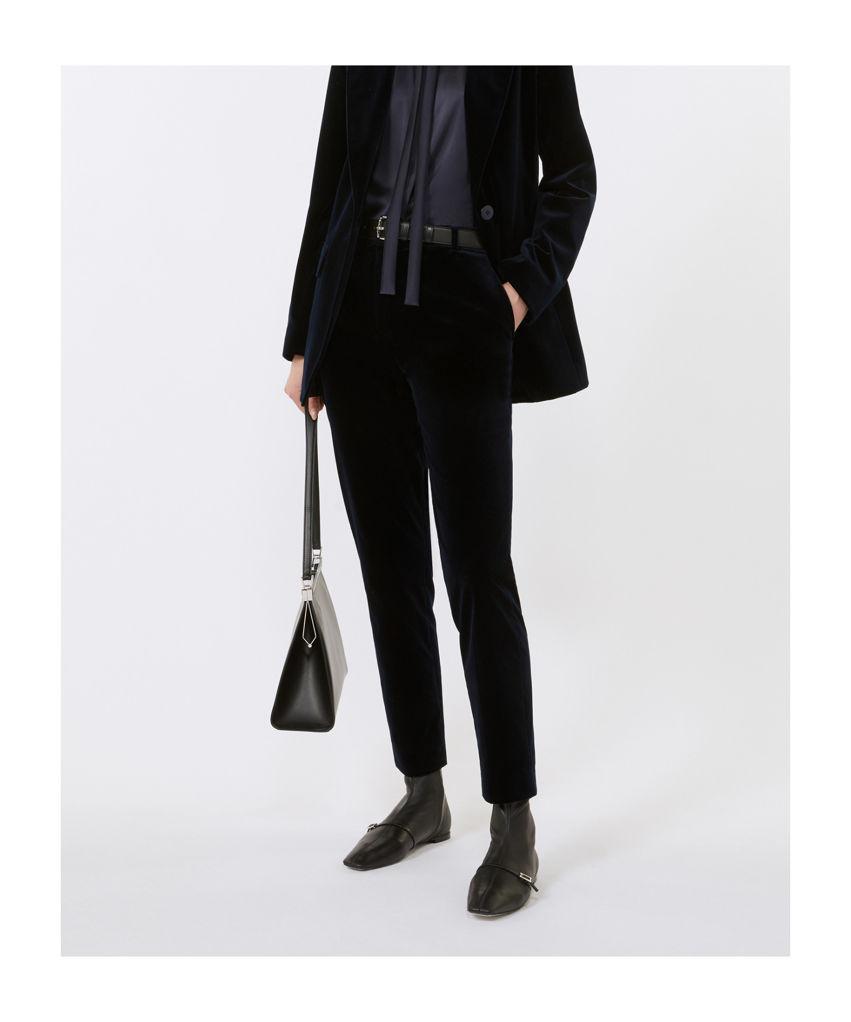 Max Mara Cigarette Casual Pants In Blue