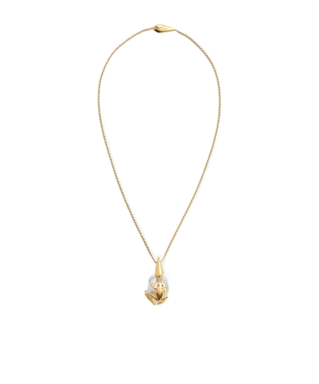 Bottega Veneta Rana Pearl Necklace In Yellow