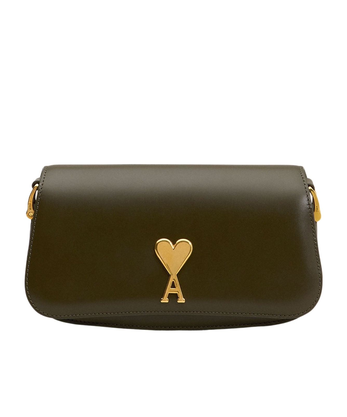 Shop Ami Alexandre Mattiussi Ami Paris Logo Plaque Shoulder Bag In Brown