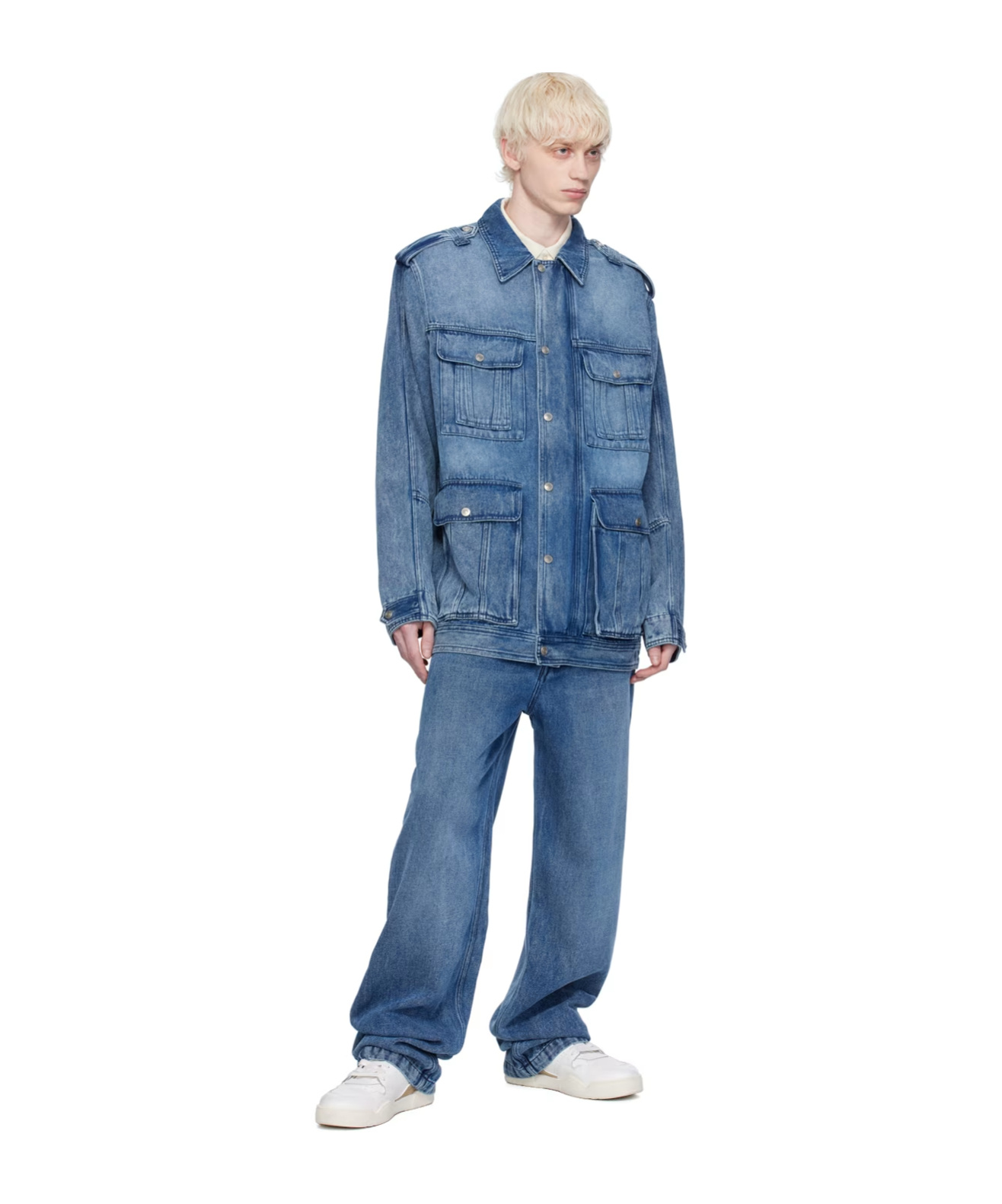 Isabel Marant Taho Long-sleeved Denim Coat In Blue