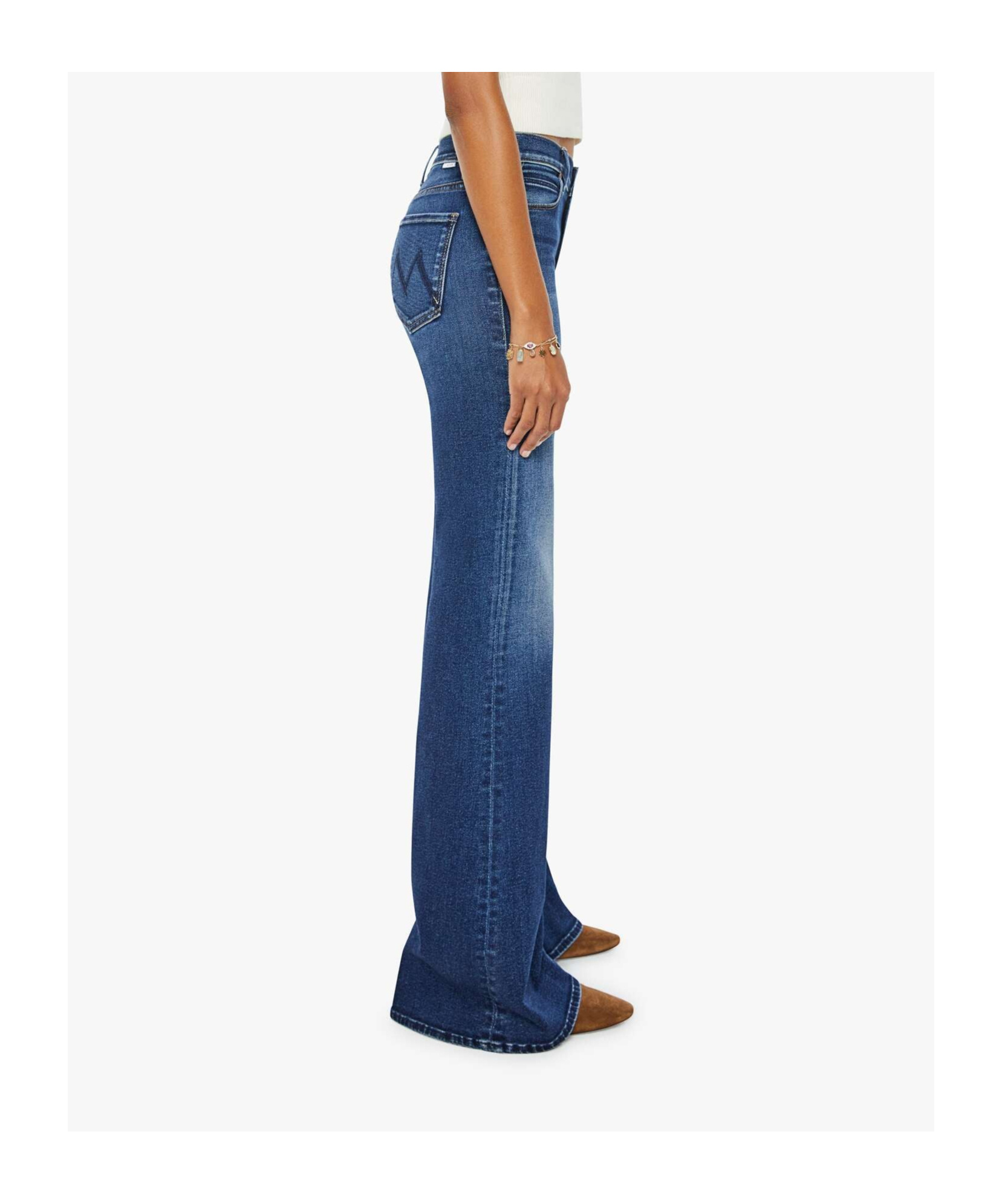Mother The Dodger Prep Ankle Yee Haw Wide Leg Jean In Blue