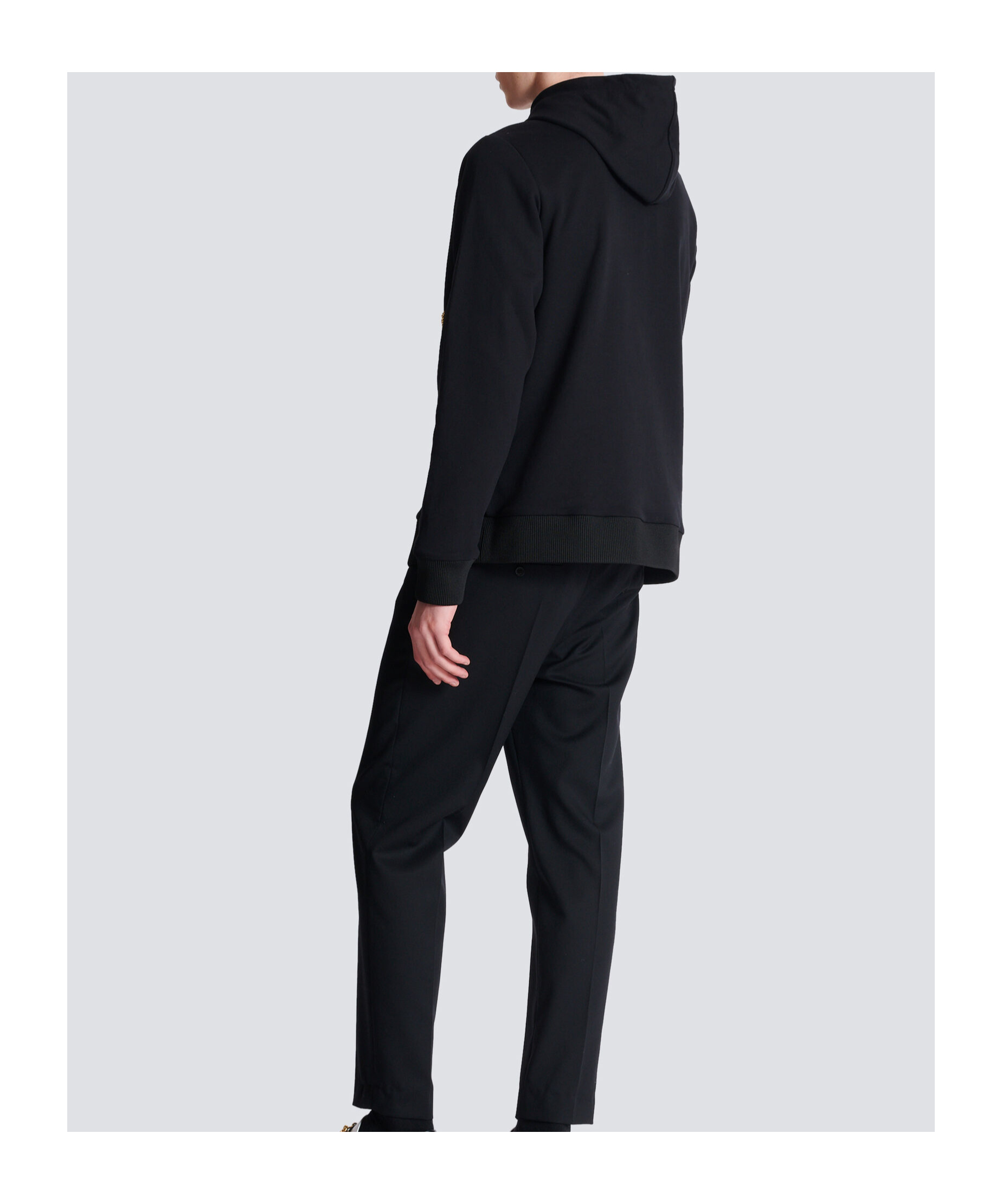 Balmain Embroidered Hoodie In Black