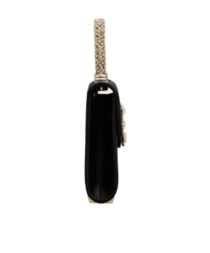 Roger Vivier Crystal Flower Crossbody Bag In Black