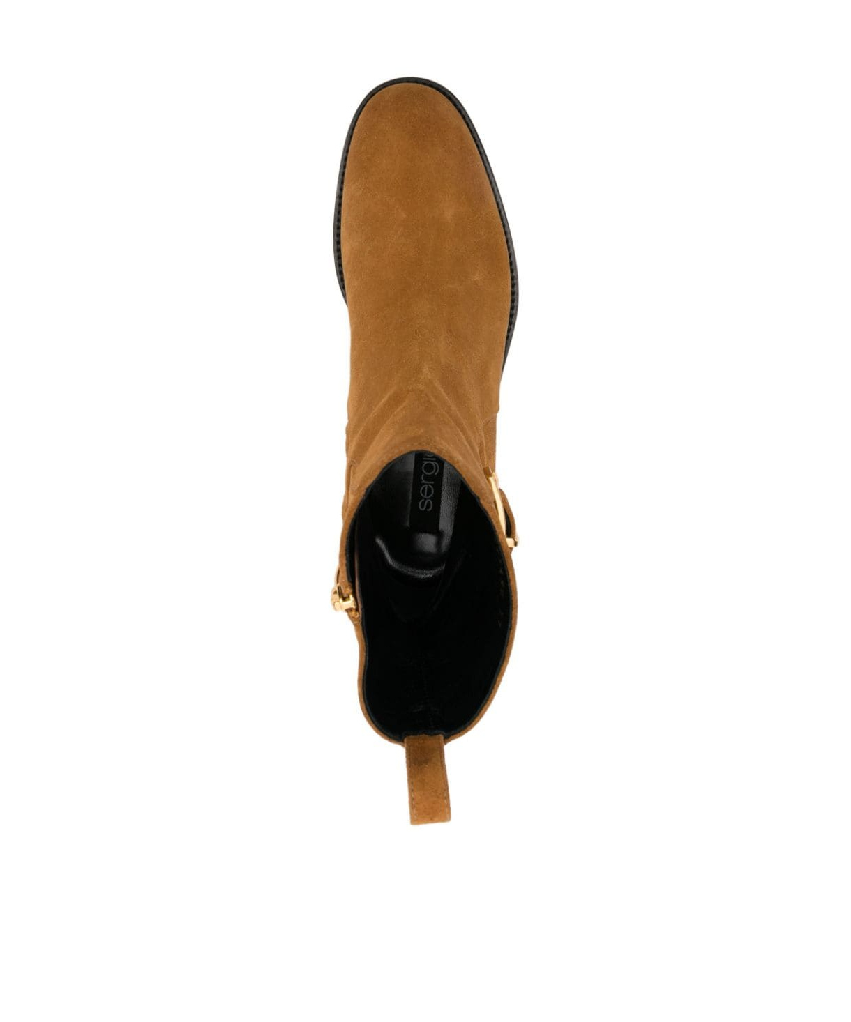 Sergio Rossi Ankle Boots In Calf Suede Material In Brown