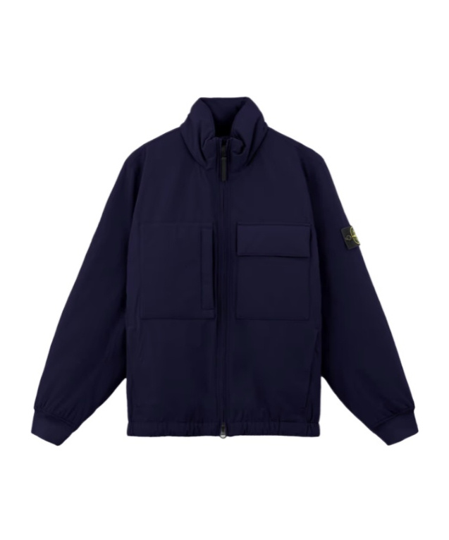 Stone Island High-neck Zipped Jacket In Blue