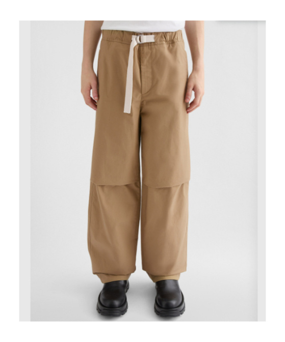 Jil Sander Cotton Trousers In Brown