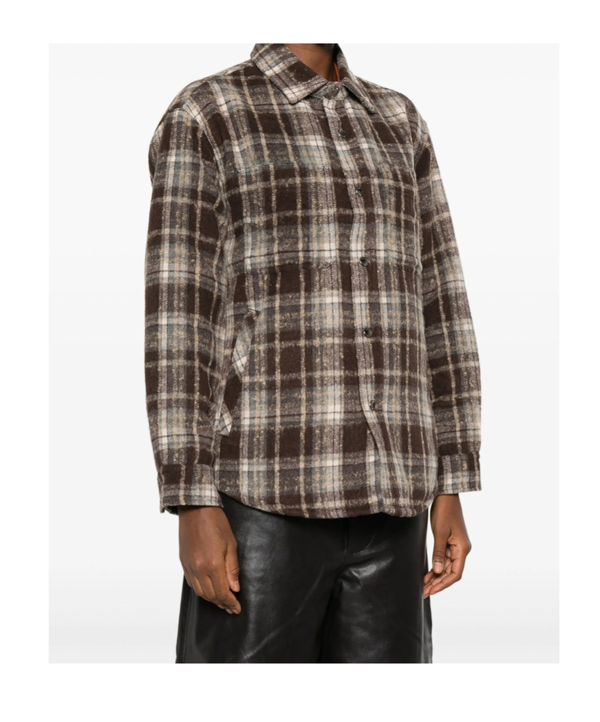 Dunst Flannel Checked Shirt In Brown