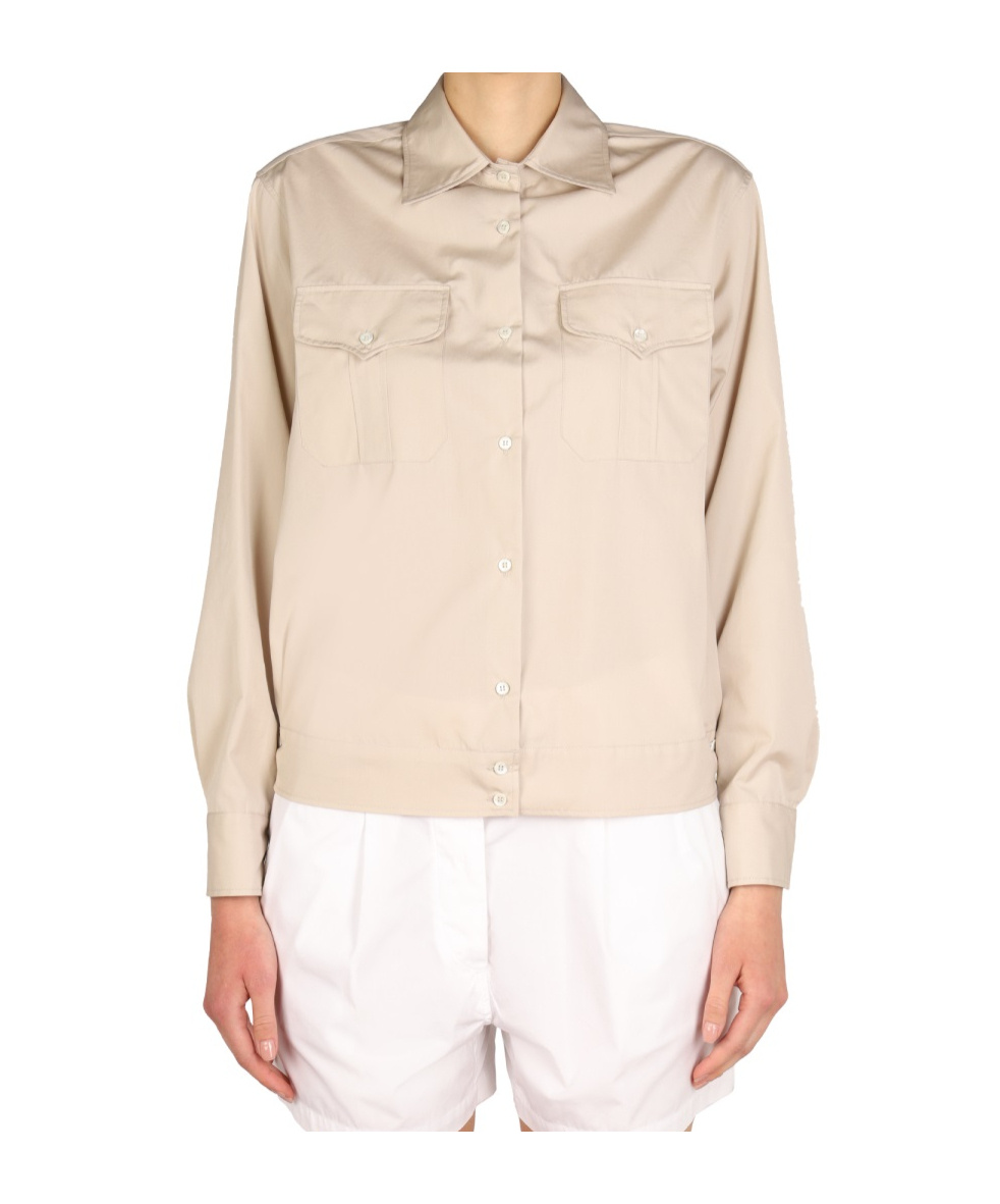Aspesi Poplin Shirt In Beige