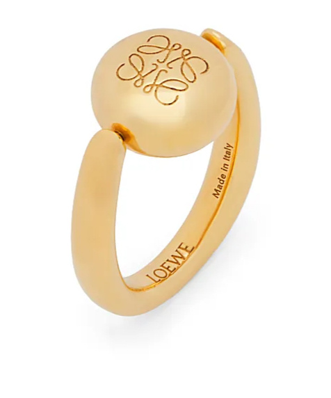 Loewe Anagram Pebble Ring In Yellow