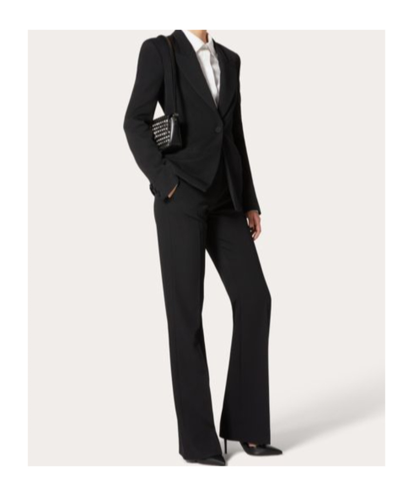 Valentino Virgin Wool Tailored Trousers In Black