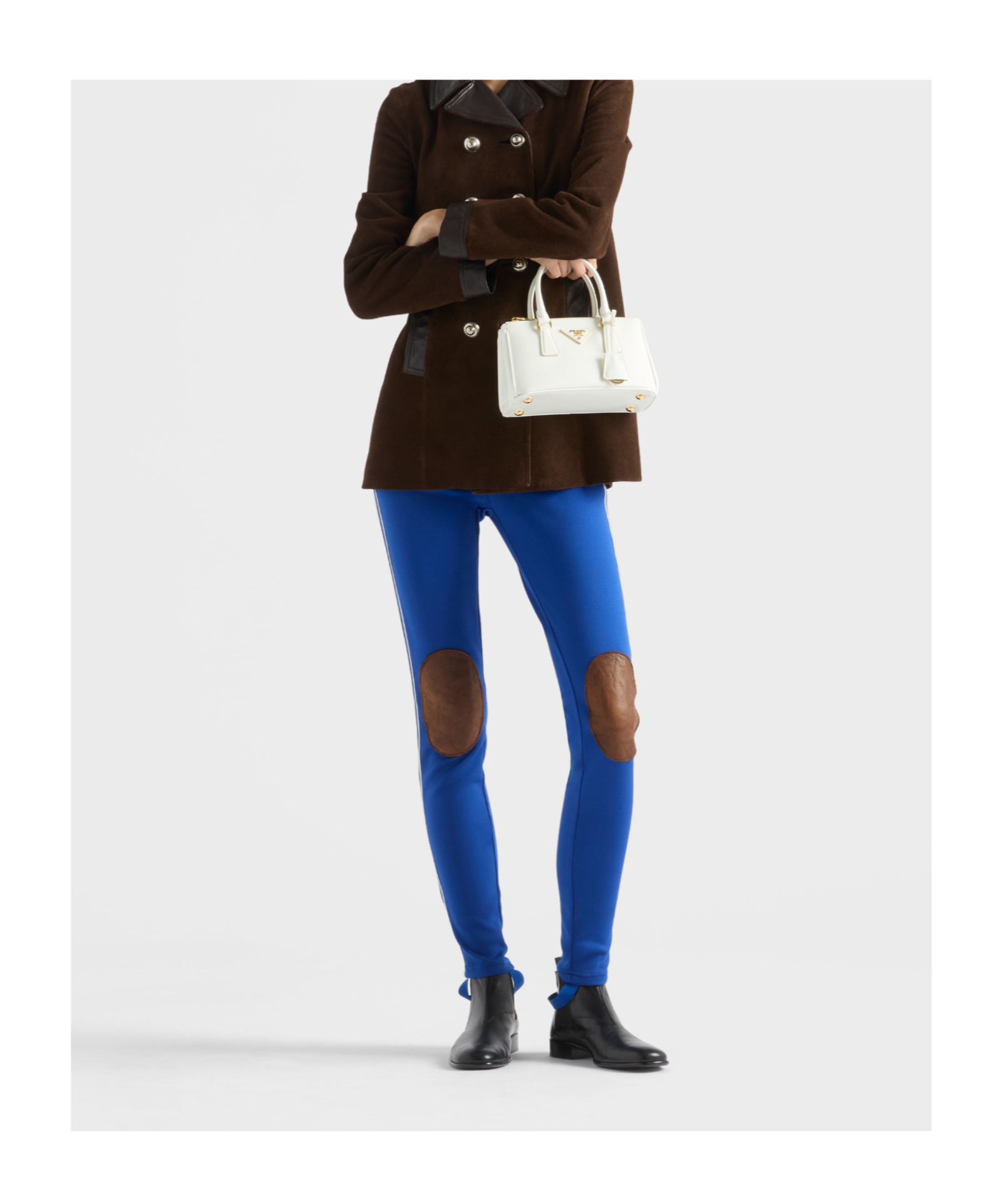 Prada Fleece Leggings In Blue