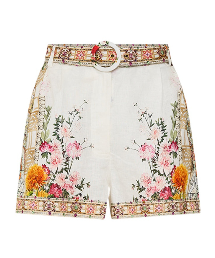 Shop Camilla Belt-loop Shorts In White