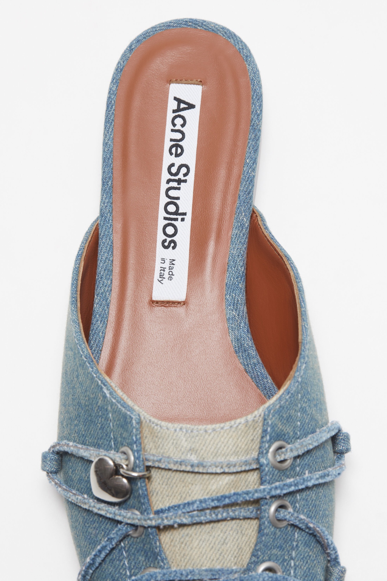 Acne Studios Blue Lace-up Mules In Multicolor
