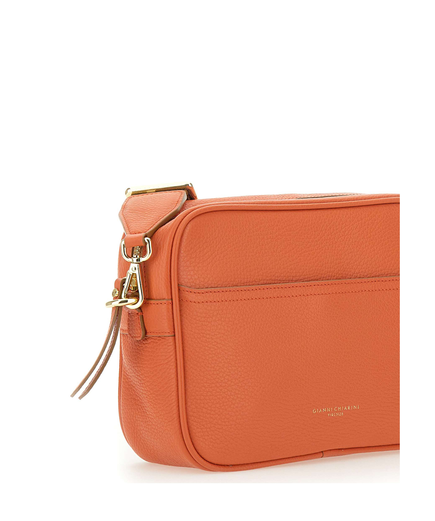 Gianni Chiarini Logo Stamp Zipped Shoulder Bag In Red