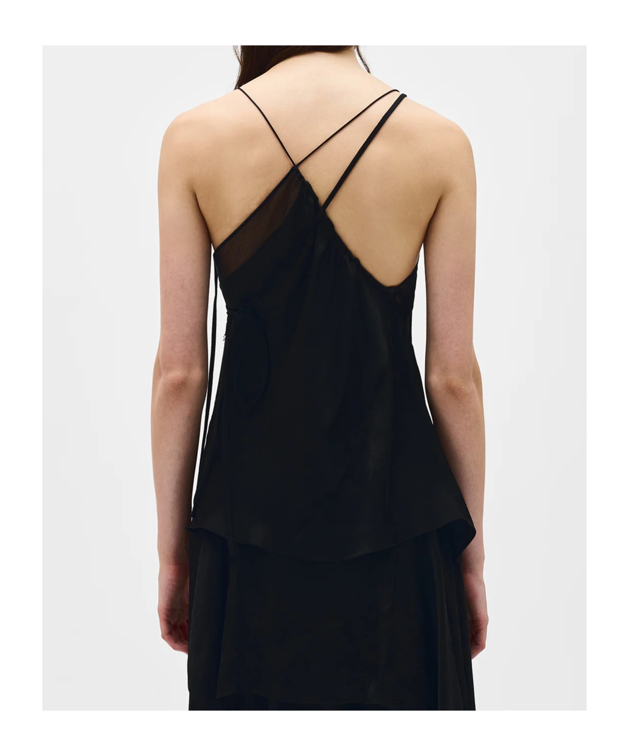 Ann Demeulemeester Vepa Ramage Jacquard Slip Top In Black