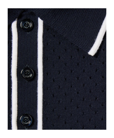 Gucci Long Sleeves Wool Polo Collar Sweater In Black