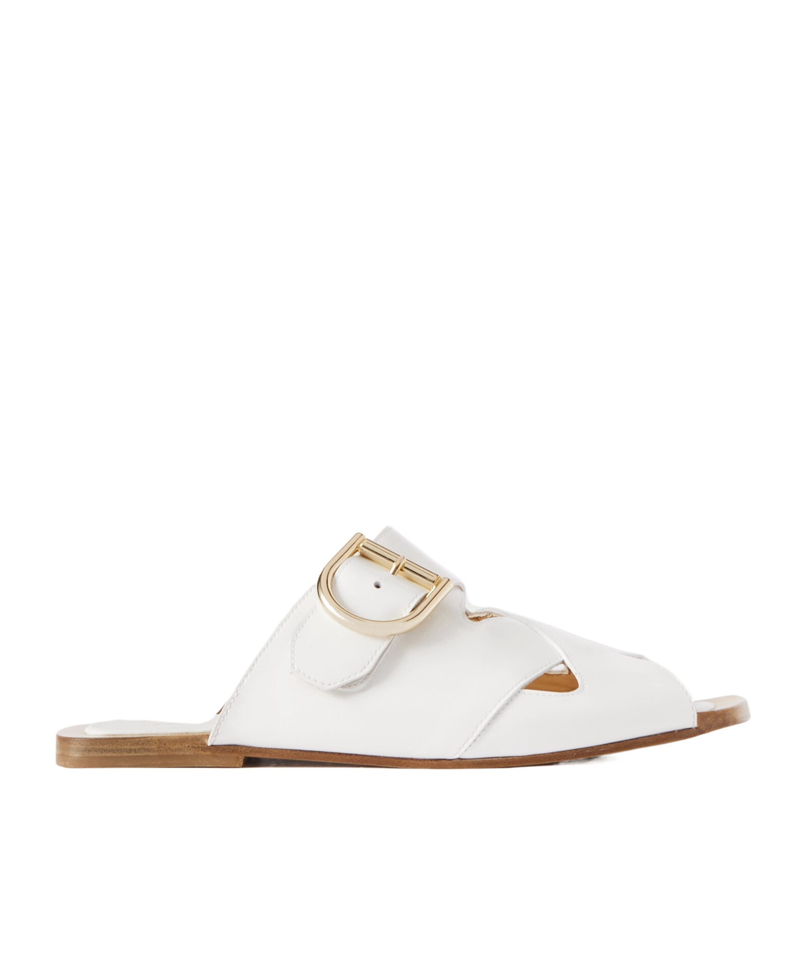 Dries Van Noten Buckle Slippers In White
