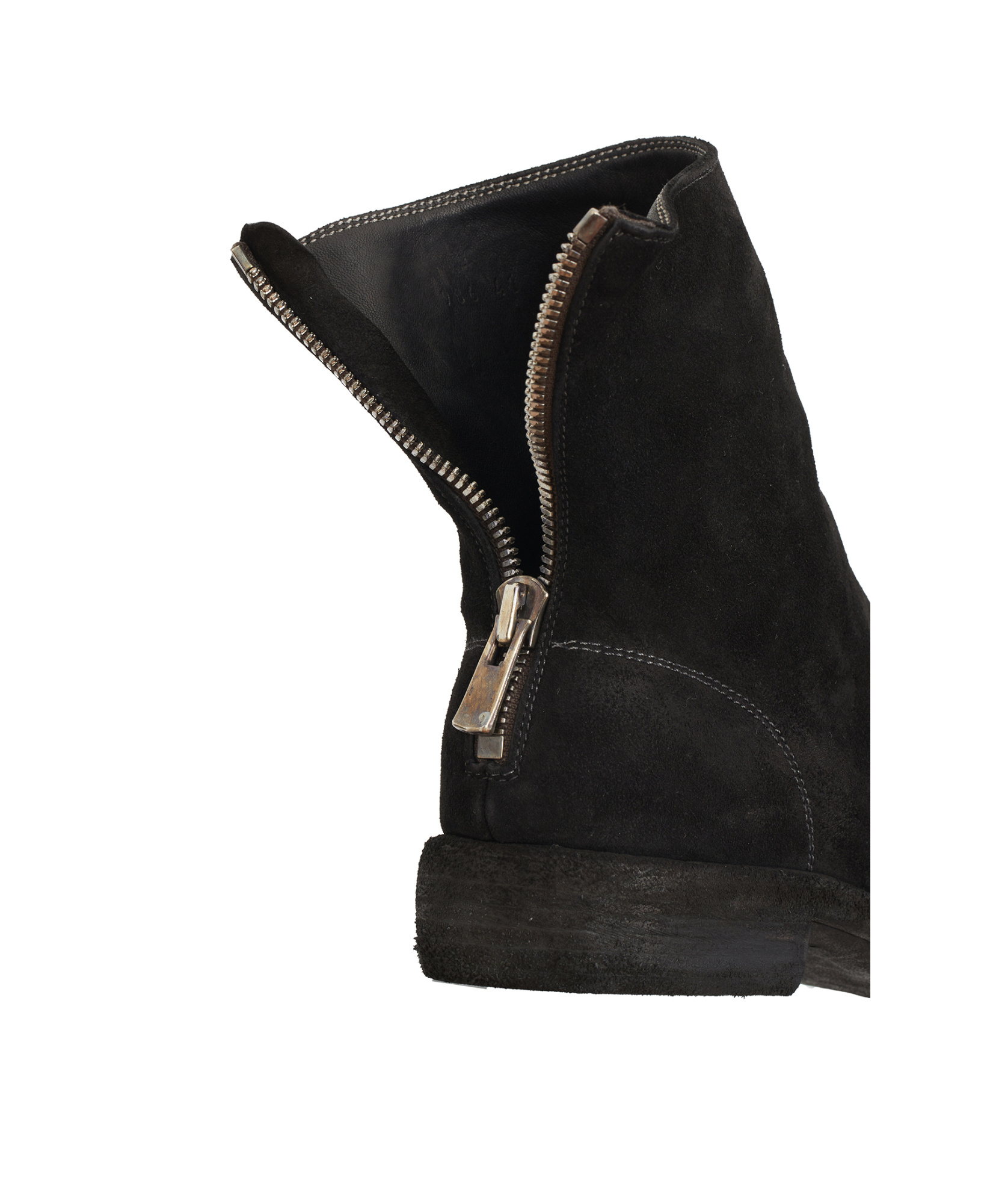 Guidi Back Zip Mid Boot Shoes In Black