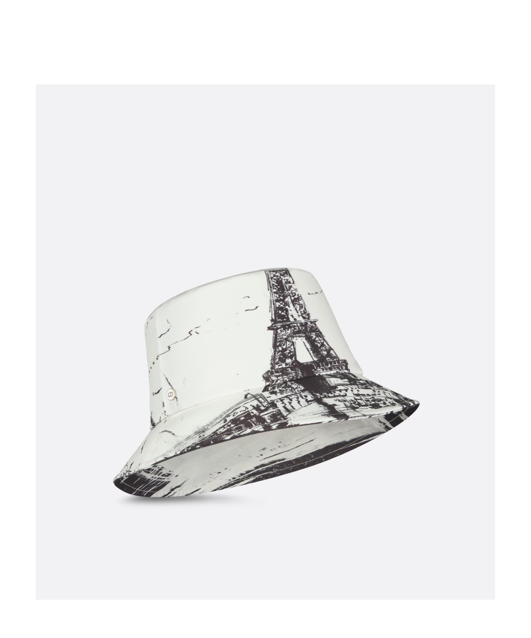 Shop Dior Teddy-d Paris Small Brim Bucket Hat In White