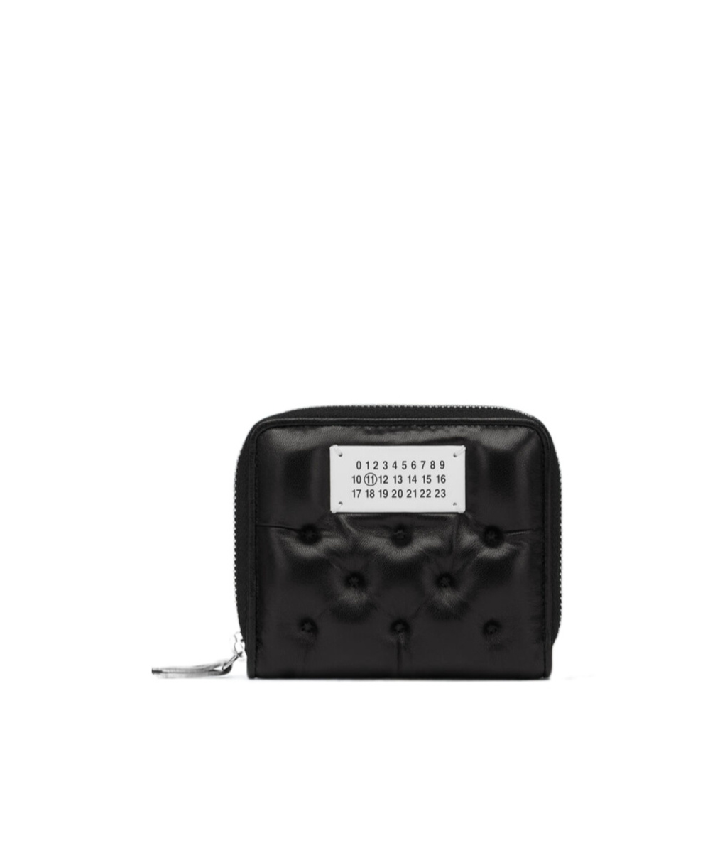 Maison Margiela Leather Zip Around Wallet In Black