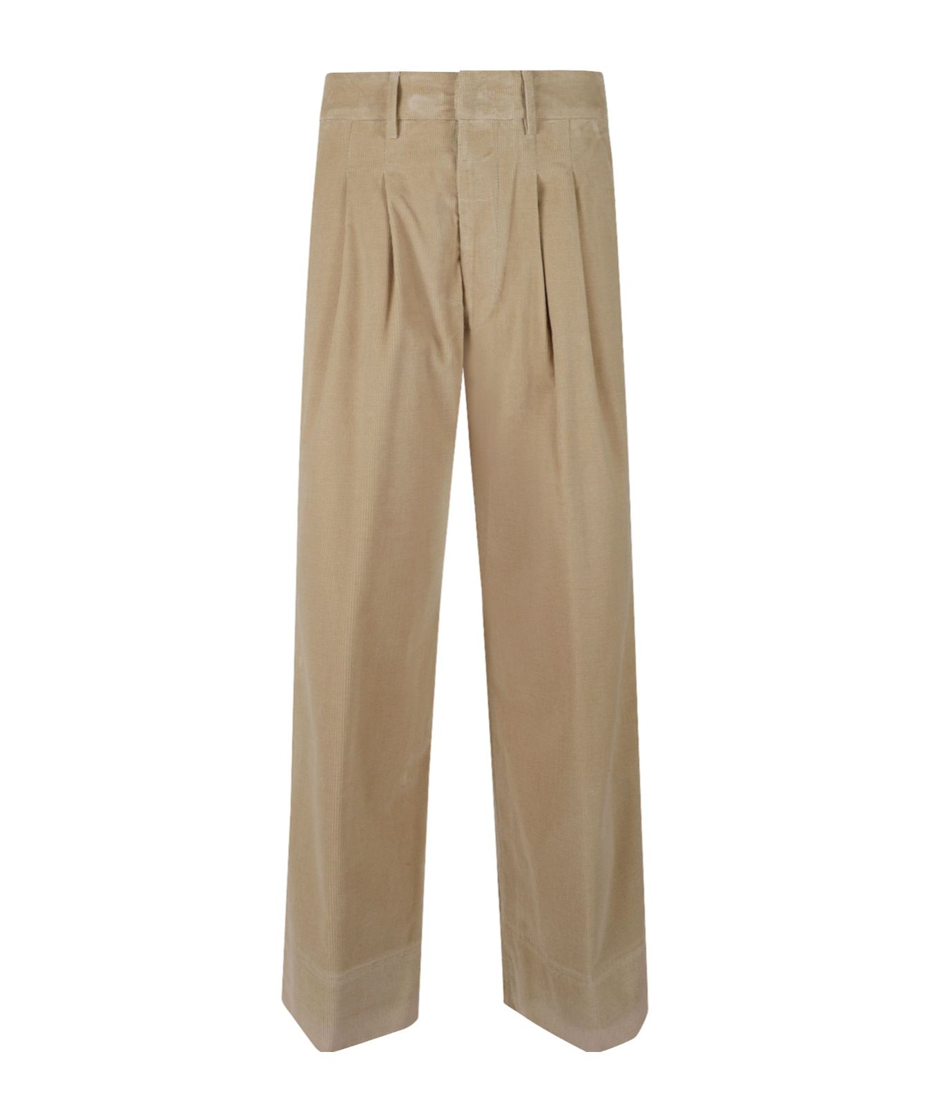 Dondup Wide-leg Casual Trousers In Brown