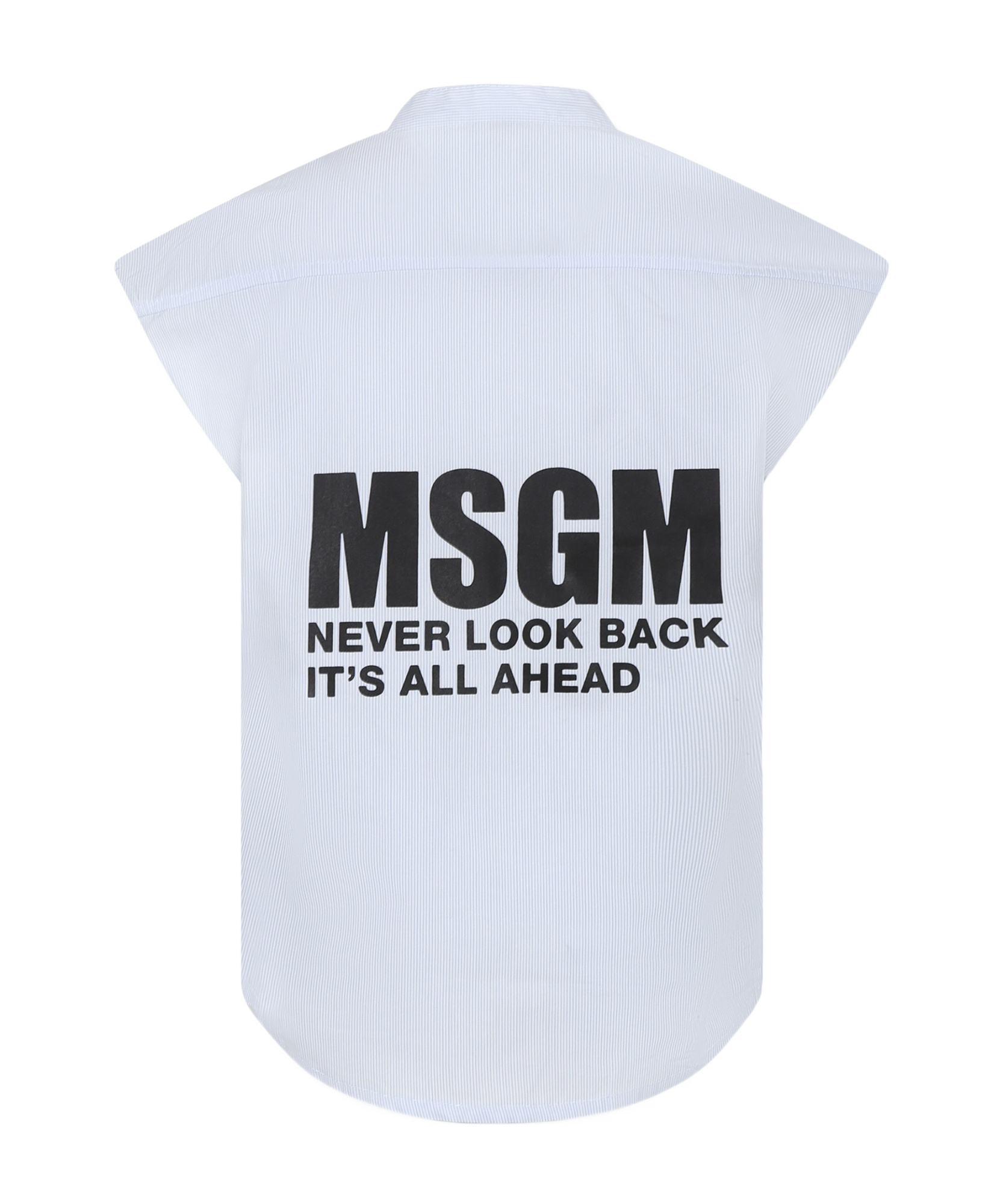 Shop Msgm Sleeveless Shirt In White
