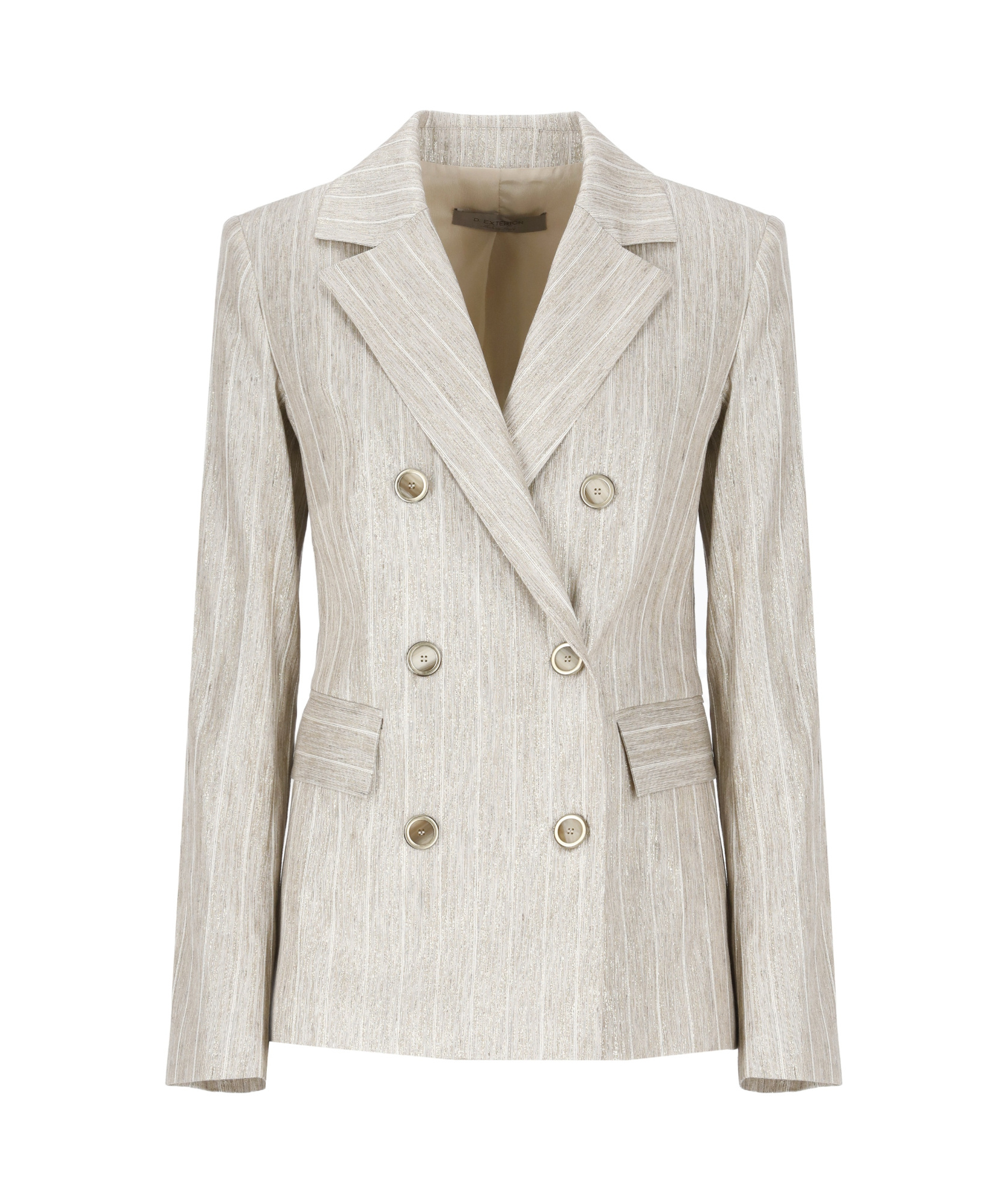 D Exterior D. Exterior Gold Viscose Blend Blazer In Neutral