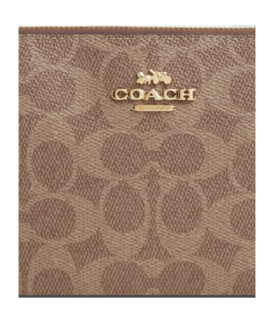 Coach Large Corner Zip Wristlet In Signature Canvas