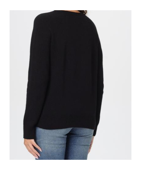 Emporio Armani Long-sleeved Sweater In Black