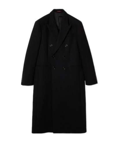 Gucci Batavia Wool Coat With Web In Black