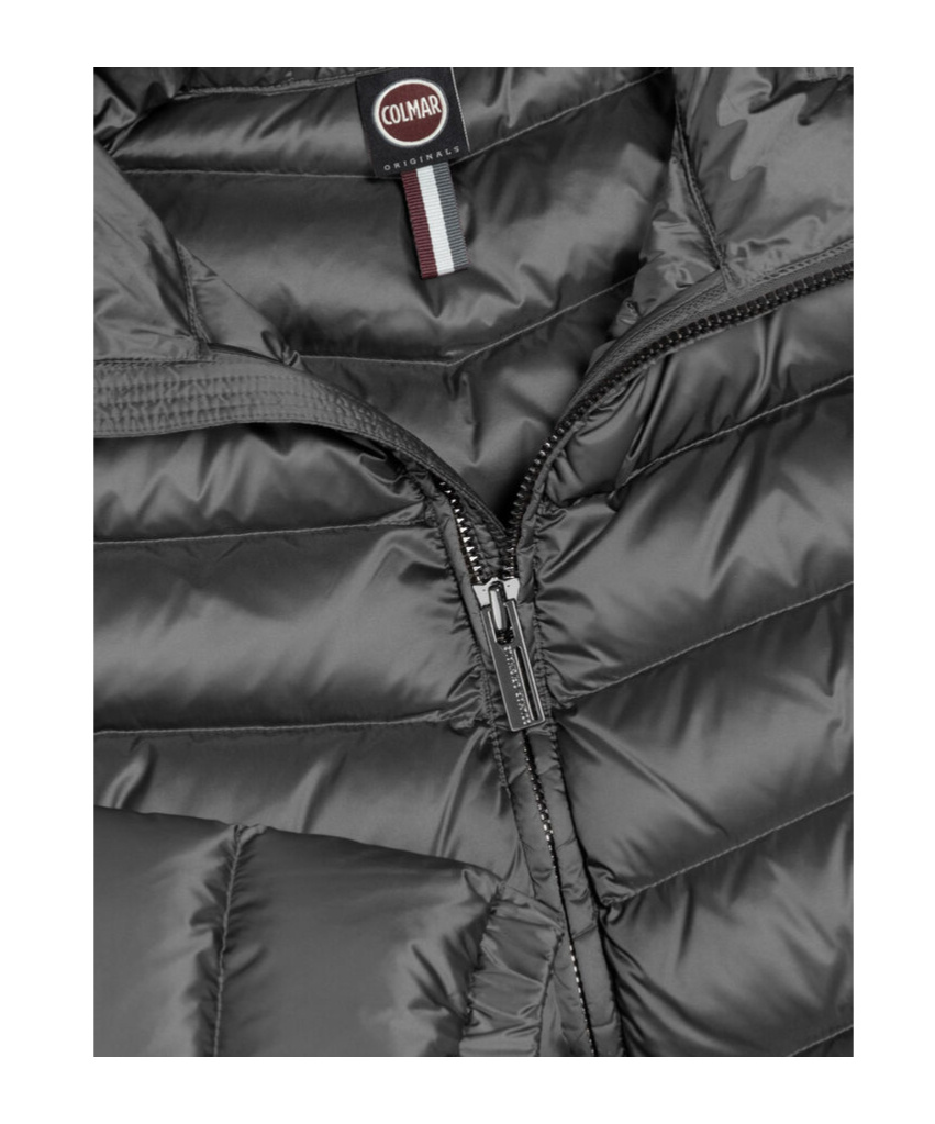 Colmar Originals Quilted Down Jacket With Hood In Gray