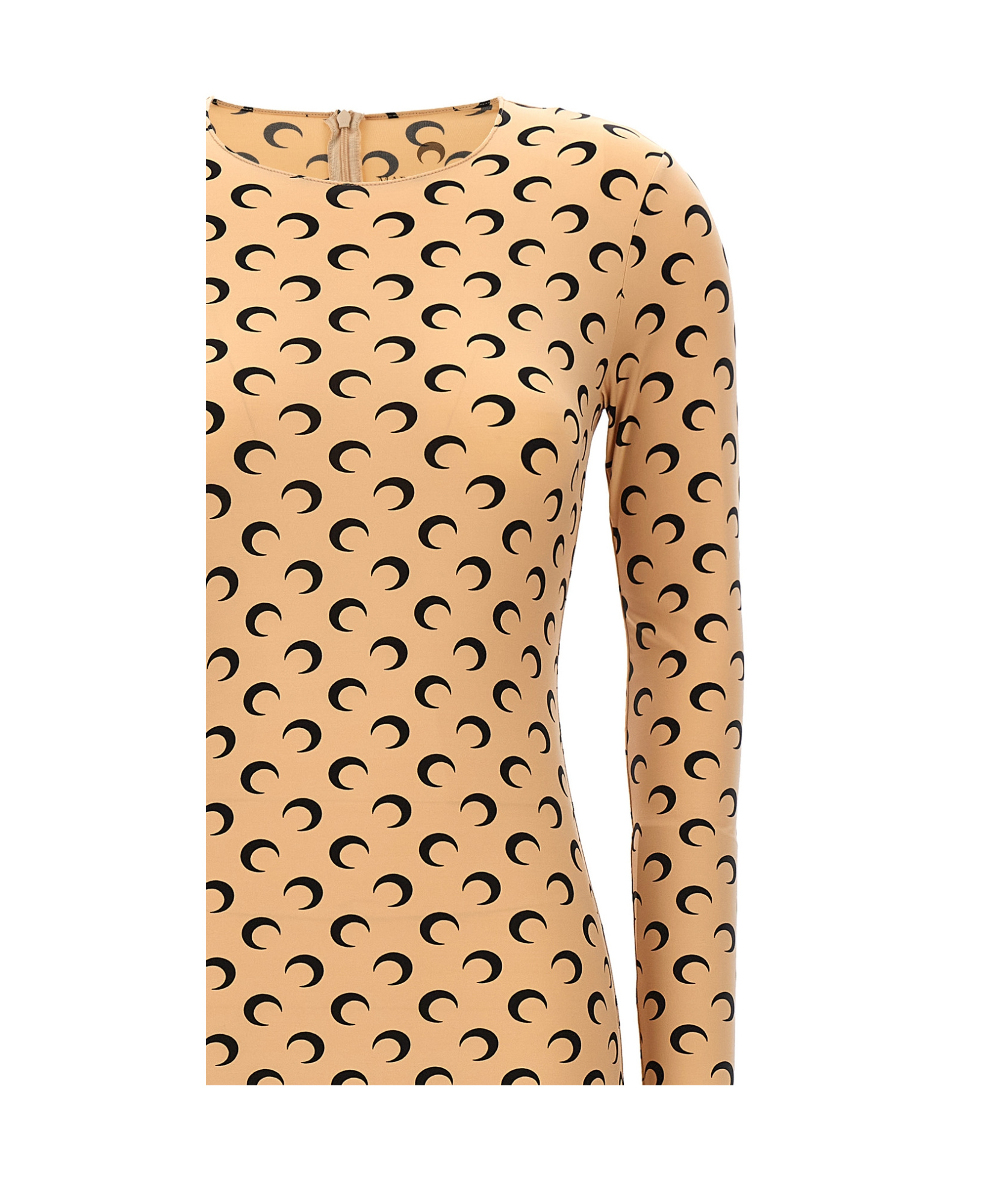 Marine Serre Tan All Over Moon Jumpsuit In Nude