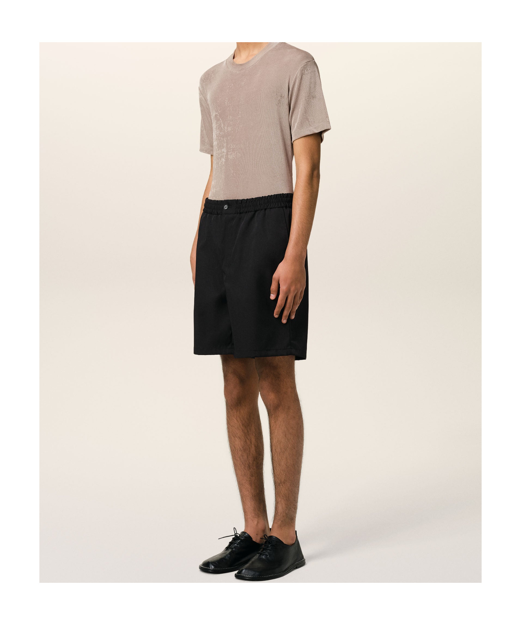 Shop Ami Alexandre Mattiussi Twill Short In Black