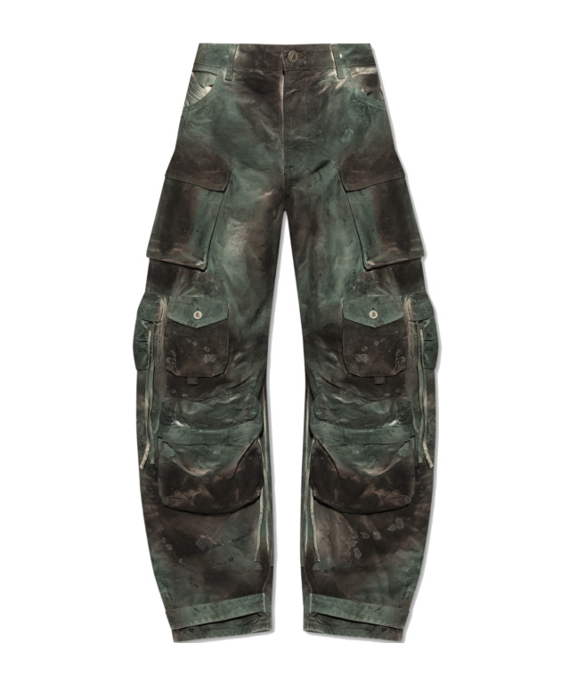 Shop Attico The Distressed Cargo Trousers In Black