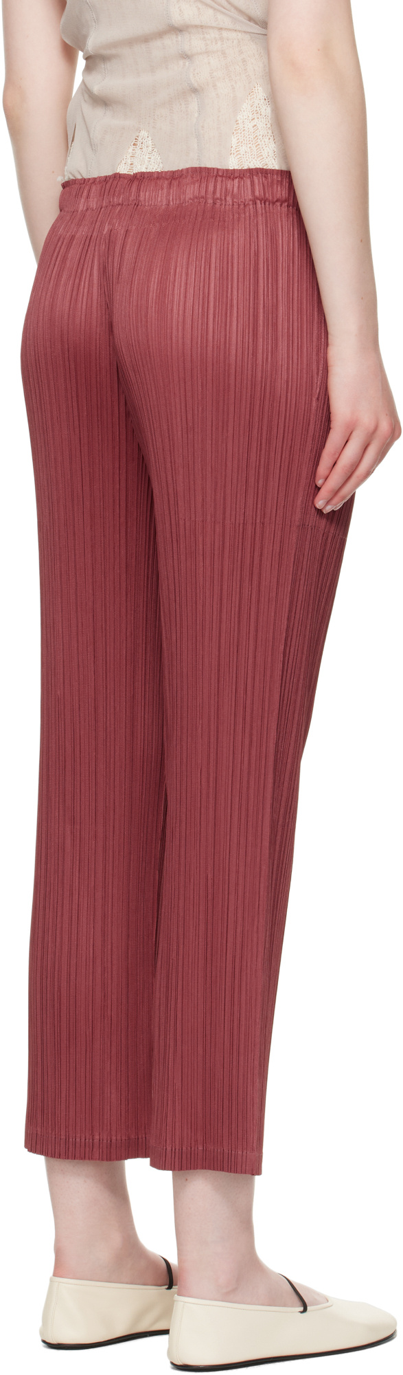 Issey Miyake Burgundy Monthly Colors May Trousers In Brown