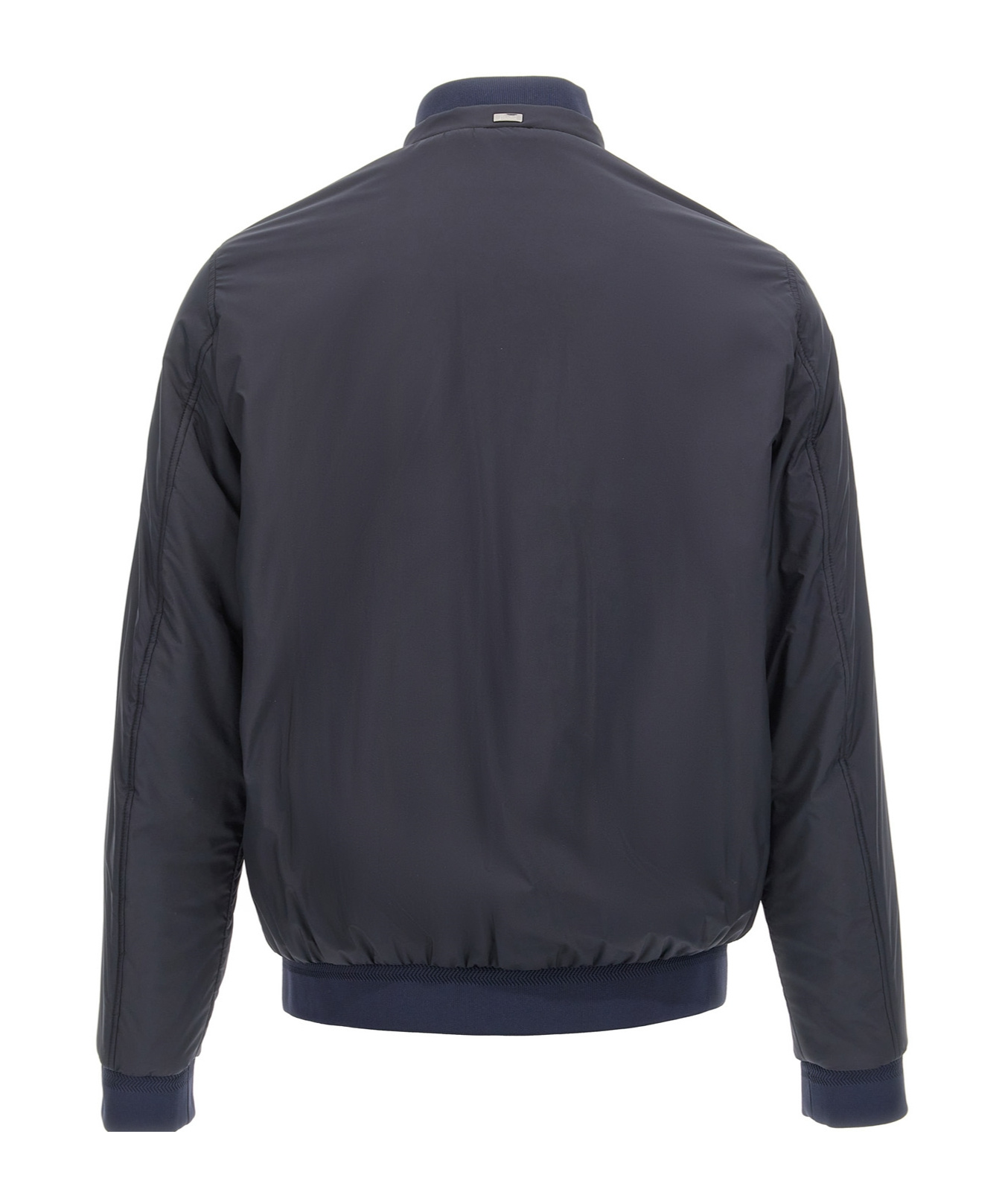 Herno High Collar Bomber Jacket With Side Pockets In Black