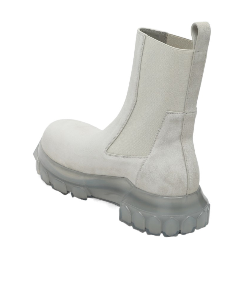 Rick Owens Round-head Short Boots In Gray