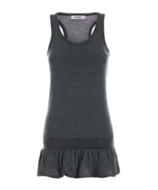 Gimaguas Mini Dress With Ruffled Hem And Trim In Gray