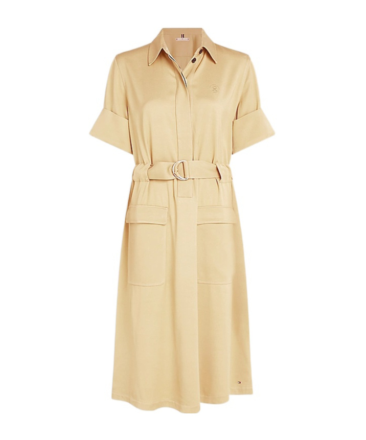 Tommy Hilfiger Half-open Collar Dress In Nude