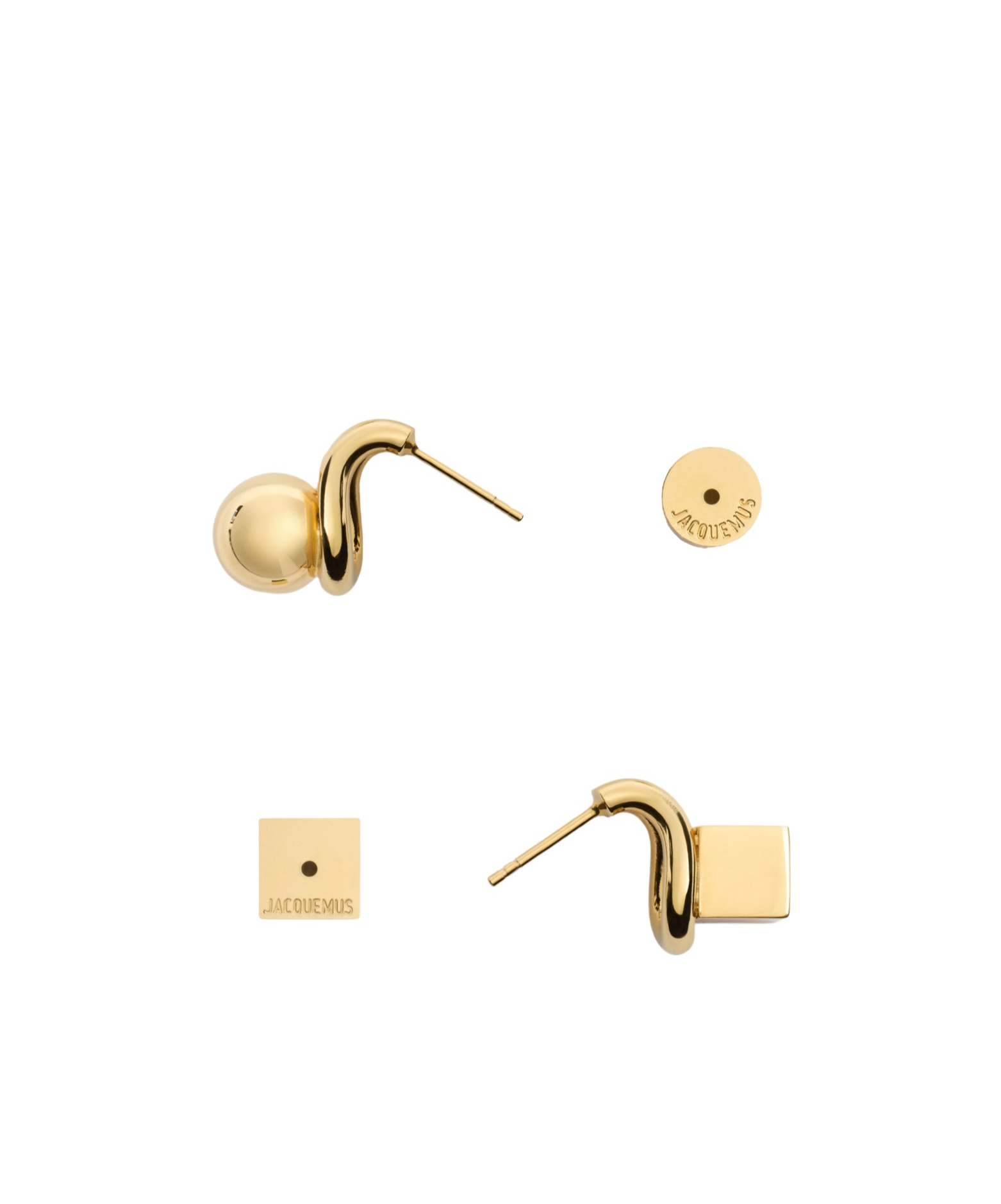 JACQUEMUS JACQUEMUS LES PUCES NODO ASYMMETRIC STUD EARRINGS 