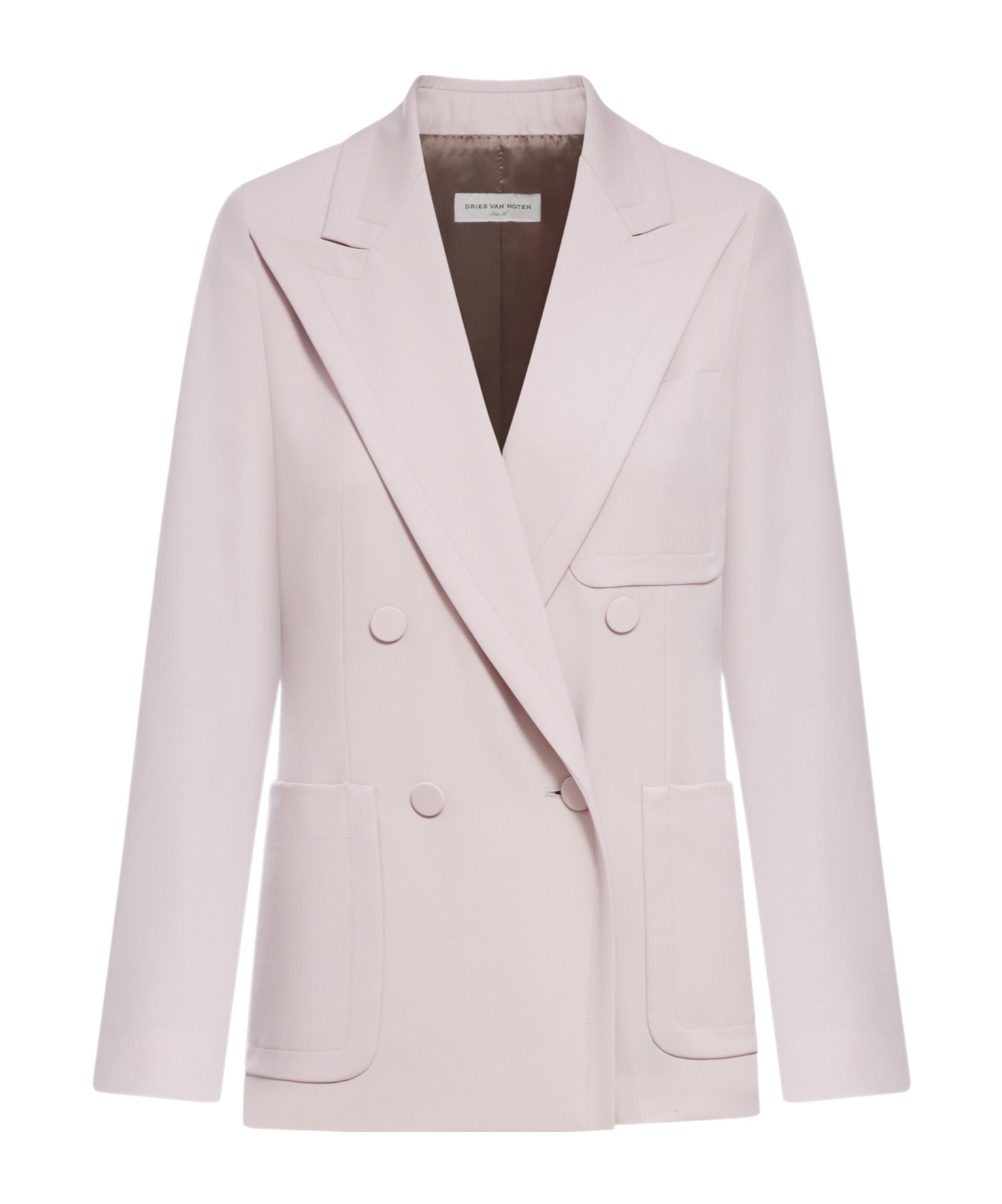 Dries Van Noten Old Rose Double-breasted Blazer In White