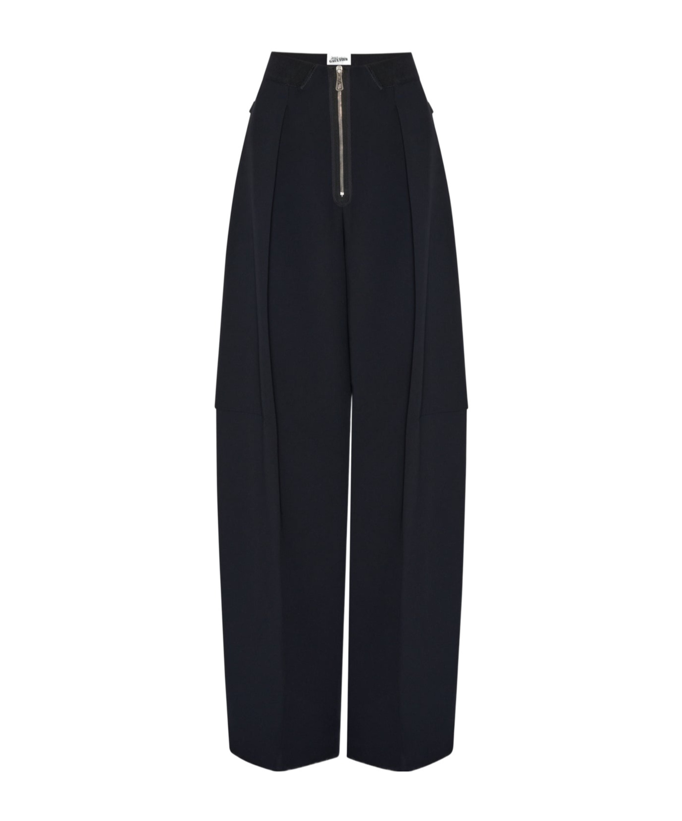 Jean Paul Gaultier Womens Black The Heavy Crepe Bonded Wide-leg High-rise Woven Trousers In Black