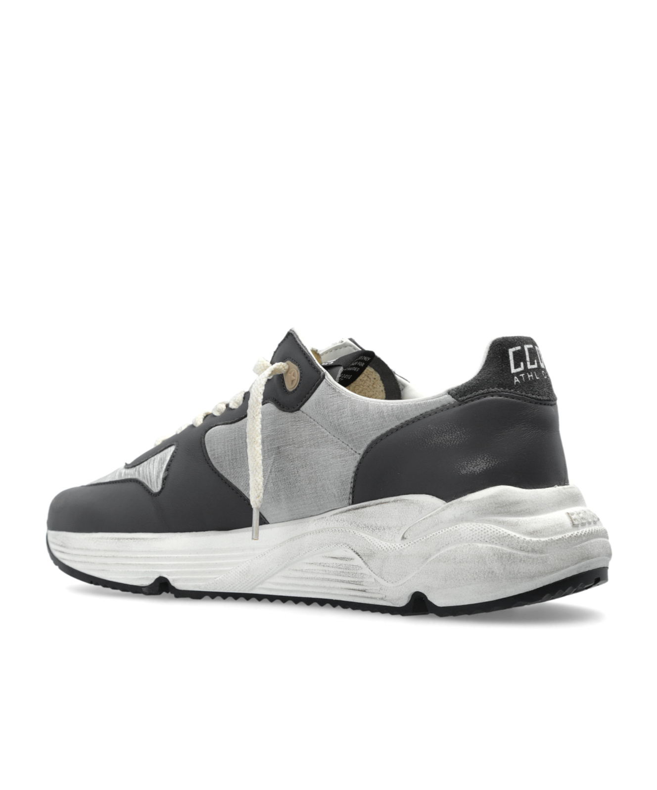 Golden Goose Men Running Sole Leather Sneakers In White